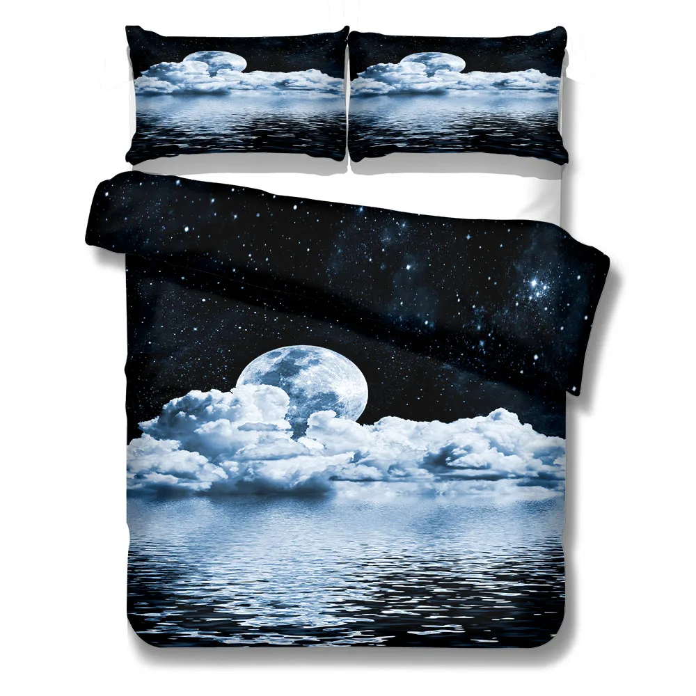 

Lunar Moon Duvet Cover Set King Queen Double Full Twin Single Size Bed Linen Set