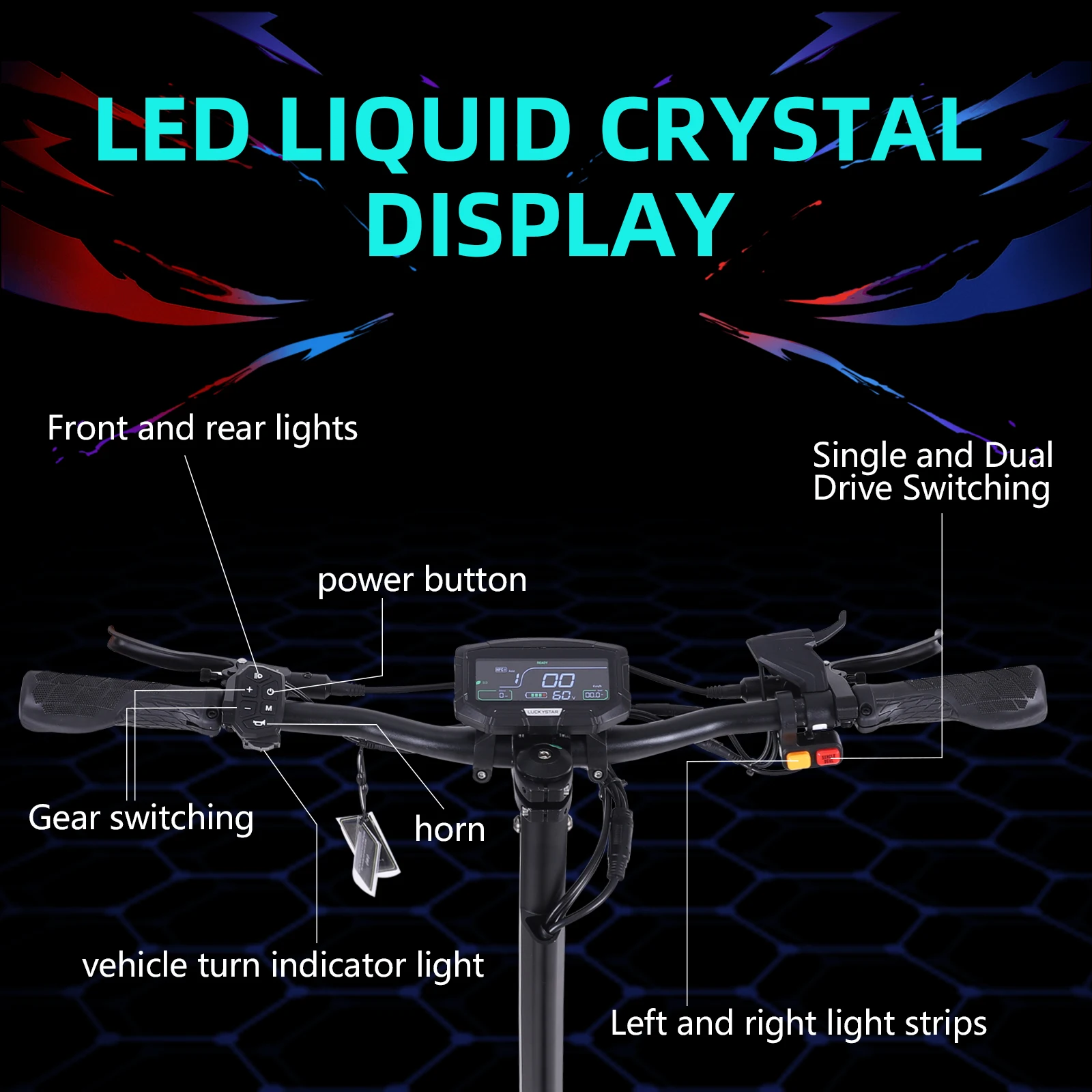 سكوتر كهربائي للكبار 6000 وات محرك مزدوج 65 ميل طويل المدى 11 بوصة إطارات لجميع التضاريس قابلة للطي حتى 60 ميلا في الساعة #5