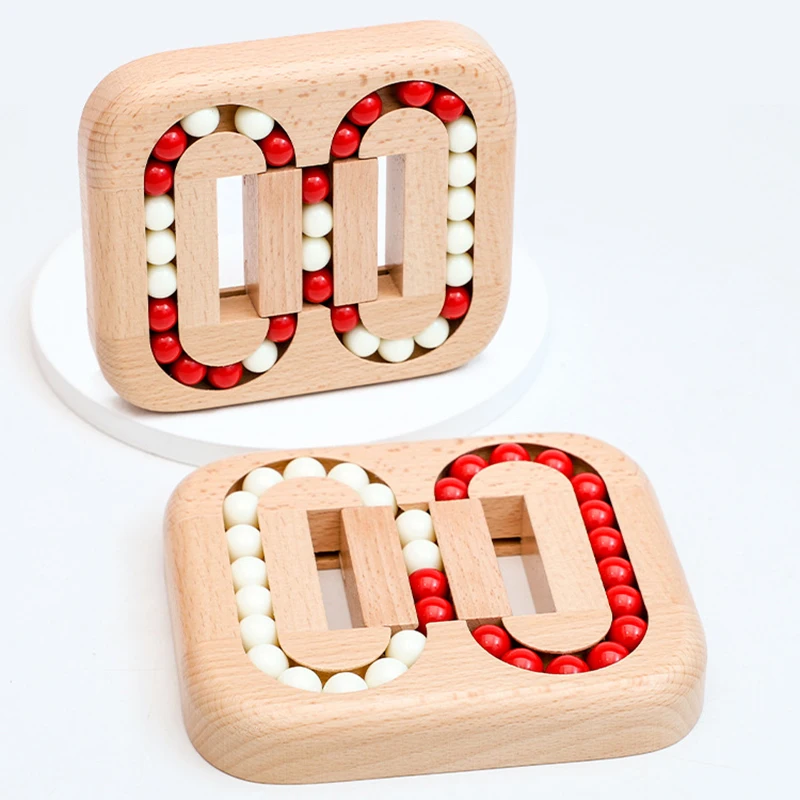 Wooden Rotating Magic Bean Cube Fingertip Toy IQ Puzzle Brain Teaser Games for Adults Children Stress Relief Educational Gifts