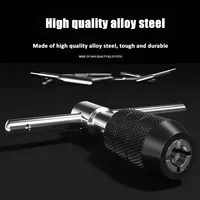 6PCS/set Alloy T-shaped Handle Wrench Manual Thread Drill Bit Adjustable M3-M8 Tapping Accessories Household Hardware Tools