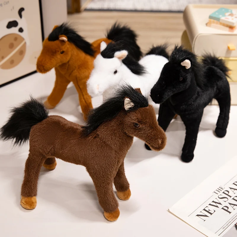 8 Styles Real Life Pony Horse Plush Dolls Pony Stuffed Toys Animal High Quality Classic Birthday Gift Room Decor