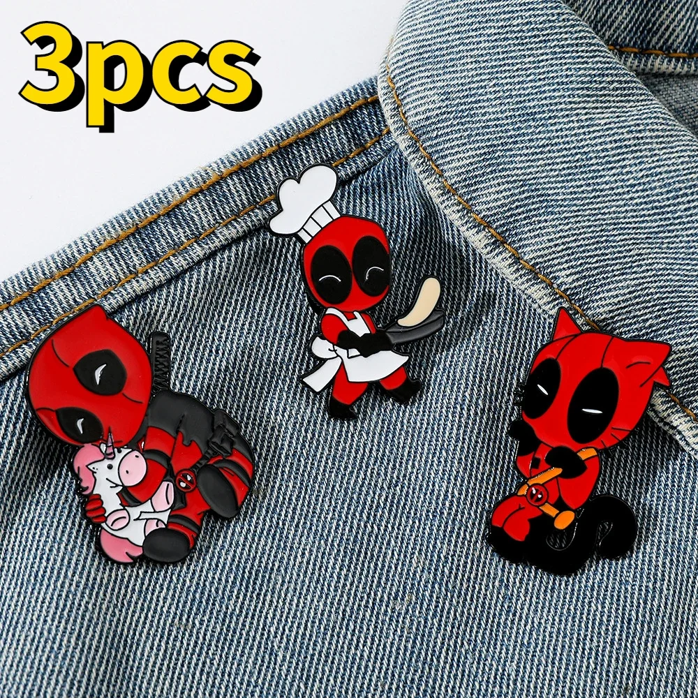 Deadpool Brooches Western Cartoon Creative Metal Brooch Adorns Badge Drop Oil Alloy Pin Accessories Popular Movie Merchandise