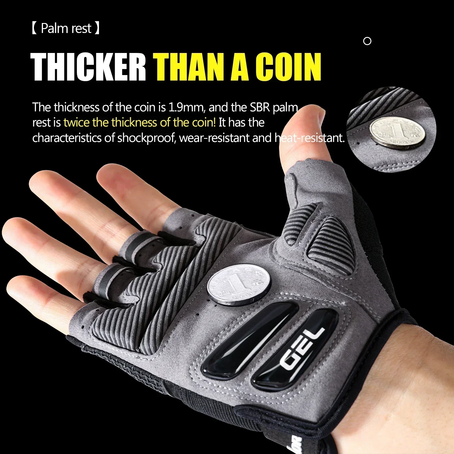 Anti Slip Shock Breathable Half Finger Gloves Breathable Cycling Gloves Fitness Gym Bodybuilding Crossfit Exercise Sports Gloves