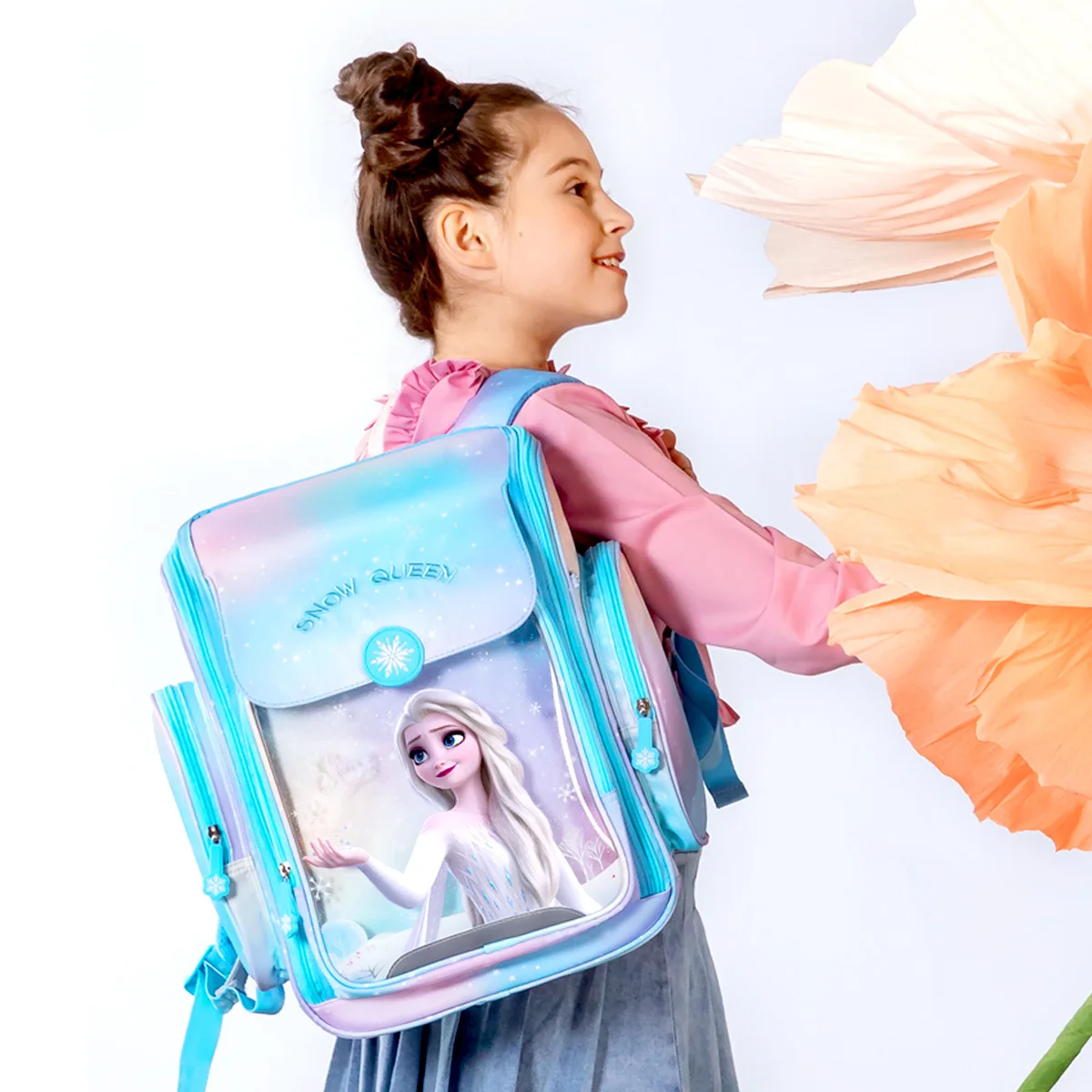 Disney Frozen Girl School Bag Elsa Anna Primary Student Shoulder Orthopedic Backpack Large Capacity Light Kids Gifts Mochilas