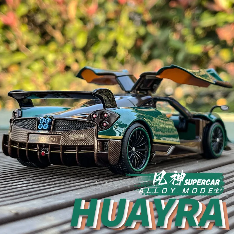 

1/32 Pagani Huayra Alloy Sports Car Model Diecast Metal Toy Racing Car Model Simulation Collection Sound and Light Children Gift