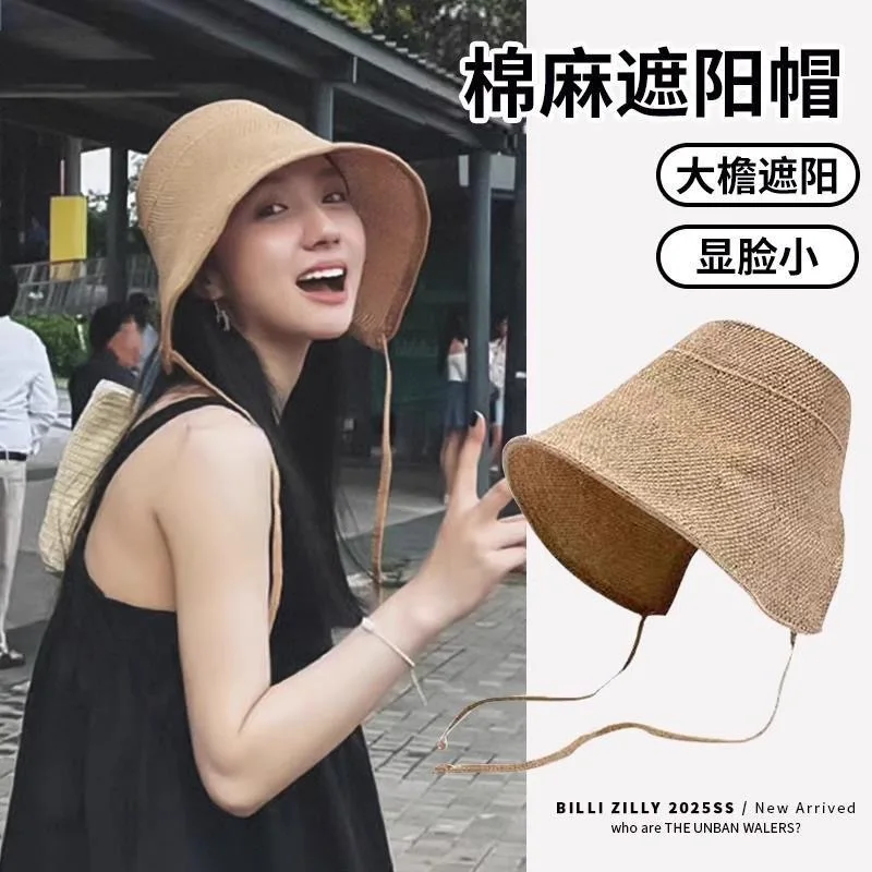 Womens 100% Cotton Wide Brim Bucket Hat Uv Protection Summer Sun Hat With Adjustable Chin Strap For Beach Travel Outdoor One Siz