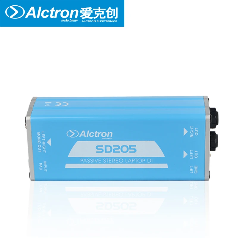 Alctron SD205 السلبي المباشر صندوق ستيريو دي صندوق تحويل غير متوازن إلى توازن الصوت إشارة المعالج مع كابل موصل 3.5 مللي متر