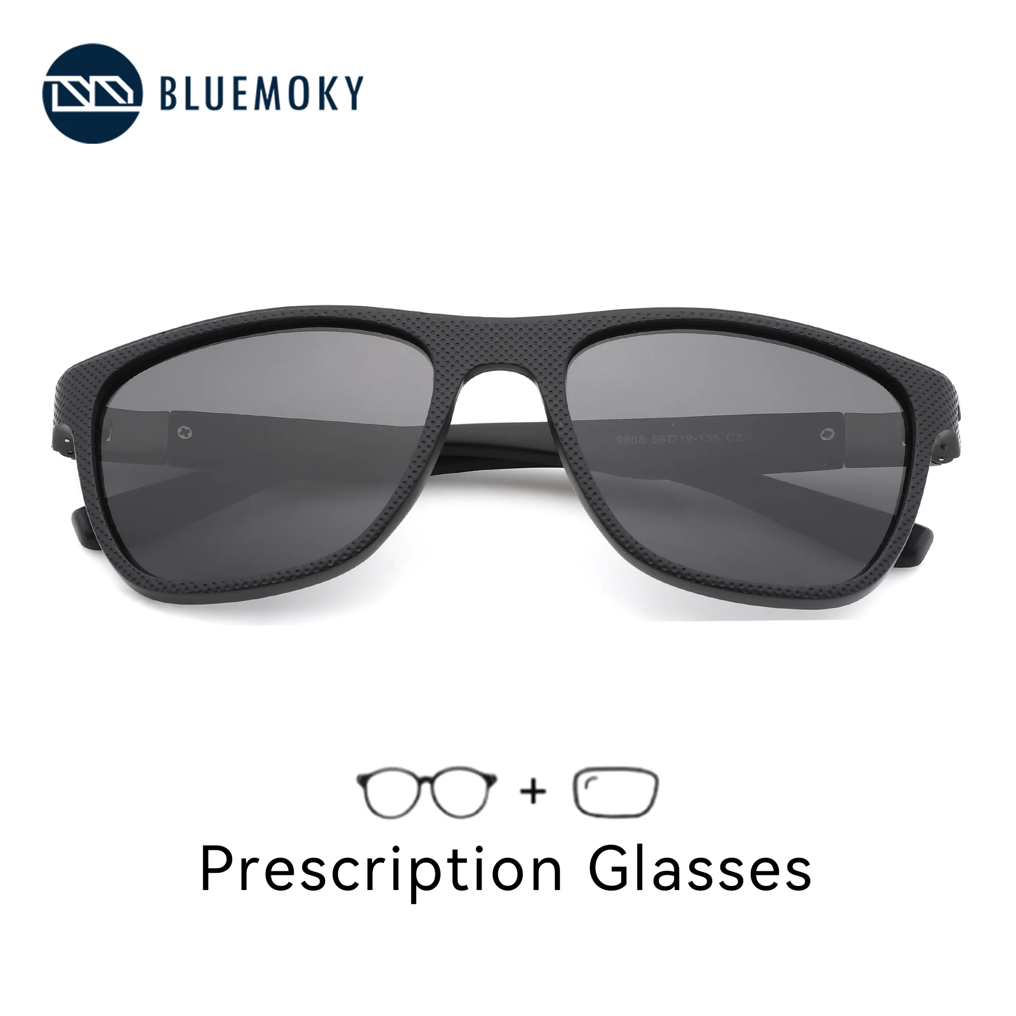

BLUEMOKY L Size Popular Sport Square TR90 Polarized Sunglasses Prescription For Men UV400 Protection Myopia Optical Sun Glasses