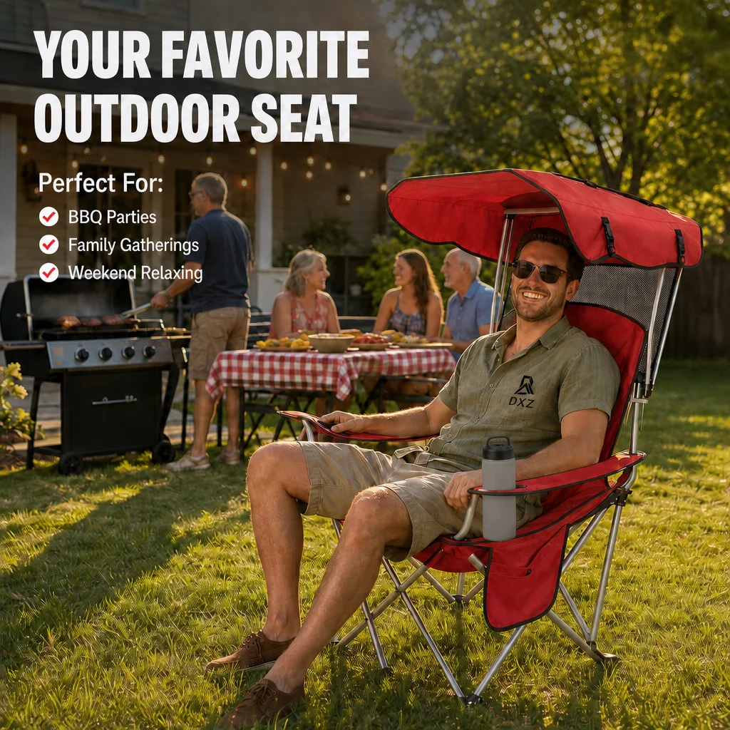 キャノピー付き折りたたみキャンプチェア、UPF 50+日よけ - Outdoor Camping Loveseat のレビューと価格