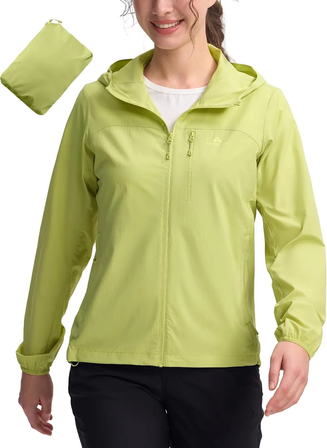 

Pioneer Camp Women's UPF 100 Windbreaker Jacket Sun Protection Hoodie Packable Lightweight with Pockets Hiking Running