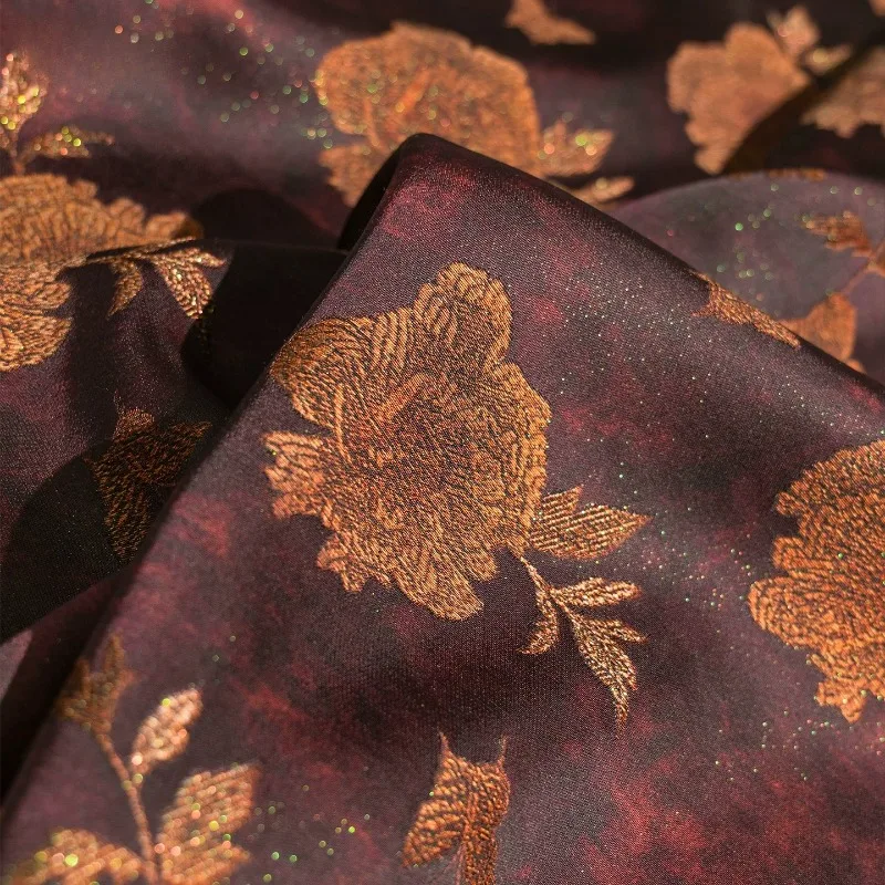 Silk Wool Jacquard Fabric Luxurious Soft Drapey Elegant Hanfu Qipao Vest Skirt Pants Designer DIY Sewing Accessories