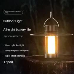 Portable Camping lamp with Magnetic Base LED Portable Lantern Lighthouse 3 Lighting Modes Led Flashlights camping light hang