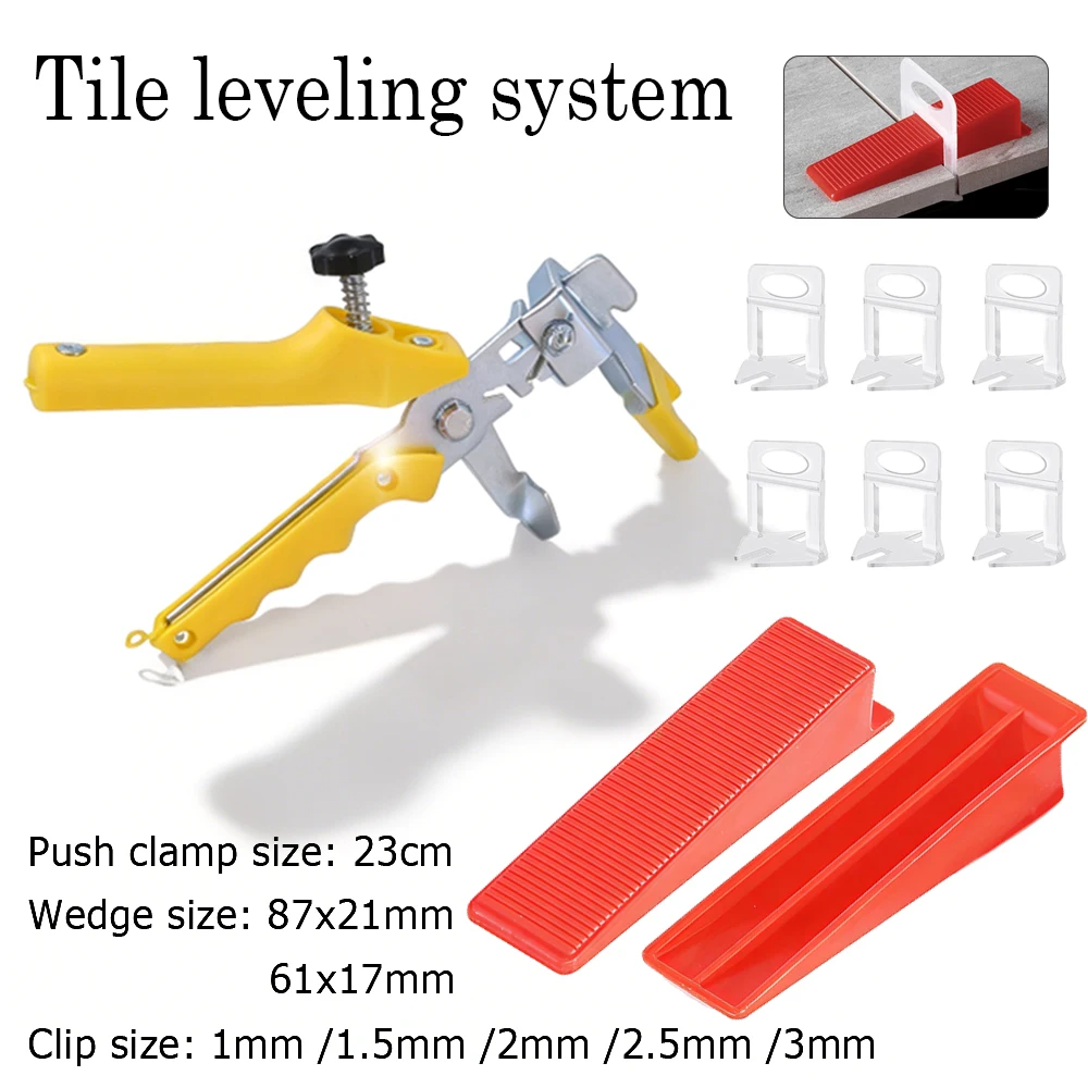 50-200pc Wall Floor Tile Leveling System Clips Ceramic Leveler Spacer Plier Wadge Kit for Tile Laying Construction Building Tool