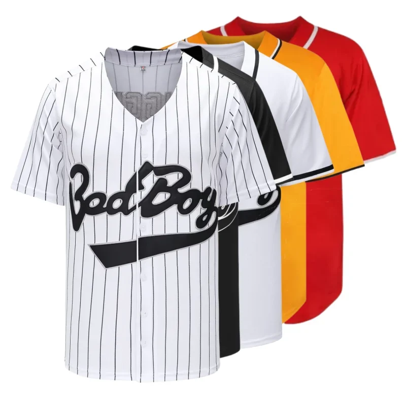 

Bad Boy BIGGIE #10 Baseball Jersey Mens Sportswear Outdoors Hip Hop Party Tops Loose Shirt LOGO Sewing Embroidery