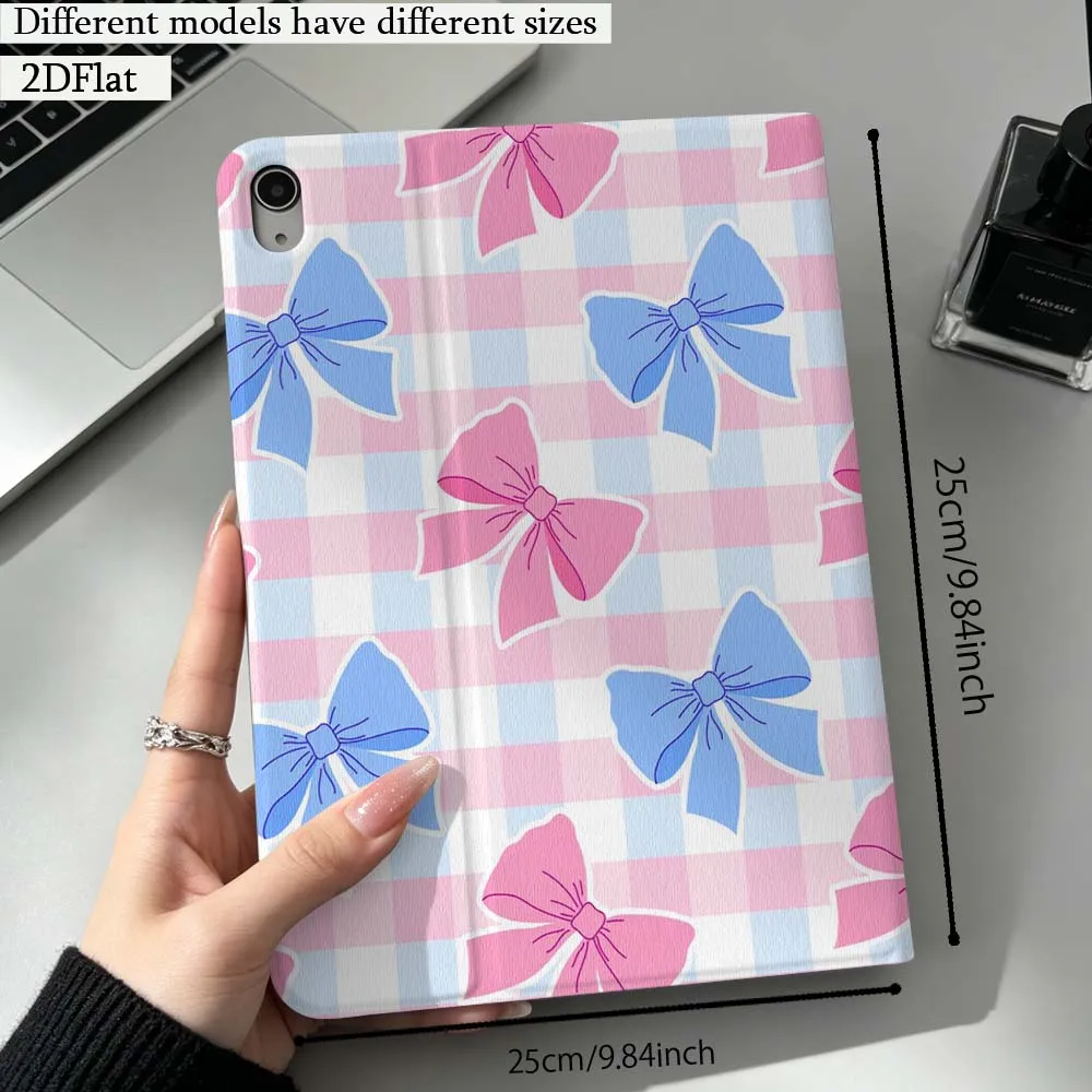 Cartoon Argyle Bow Pattern Gift For iPad Pro mini Air A16 A14 6 5 4 6th 7 7th 11th 9Gen 13 M5 11 A17 Pro M4 Inch Tablet Case 4