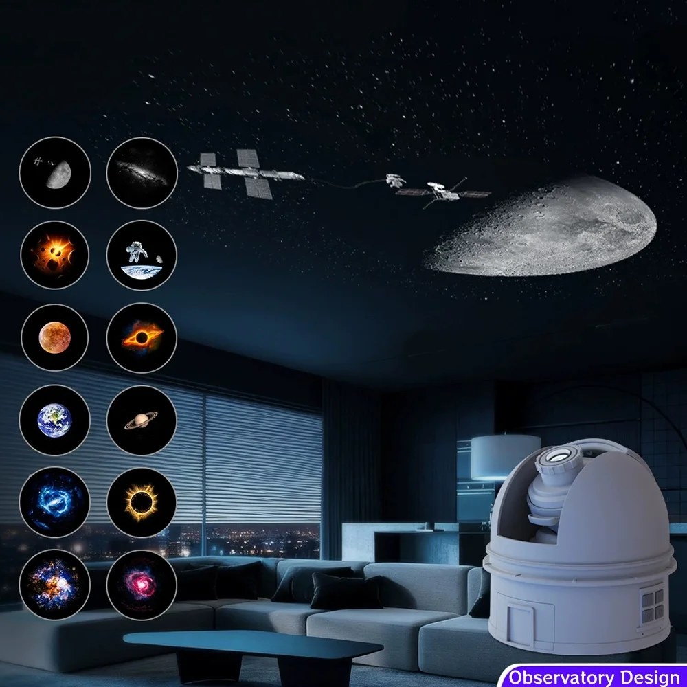 مرصد السماء العارض الغلاف الجوي ضوء الليل غالاكسي النجوم 360 ° تدوير مصباح القبة السماوية USB LED عن بعد لهدية غرفة نوم الأطفال #1