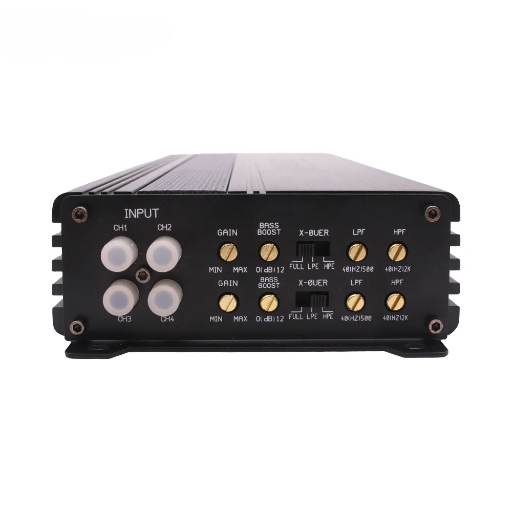 Kuerl professional wholesale 100W*4 high power 12V audio amplifier system class AB 4 channel car power amplifier