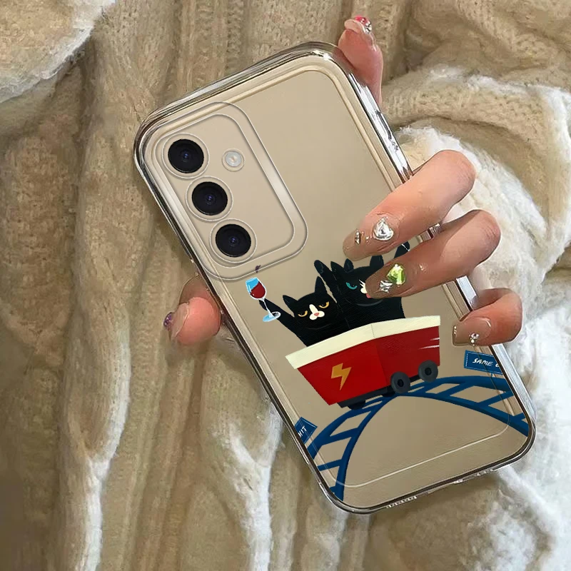 เคสโทรศัพท์ลายแมวตลกๆ สไตล์ชีวิตประจำวัน น่ารัก นุ่ม สำหรับ Samsung Galaxy A36 A13 A56 A73 A54 A14 A55 A23 A33 A34 A35 A15 A25 A26 A24