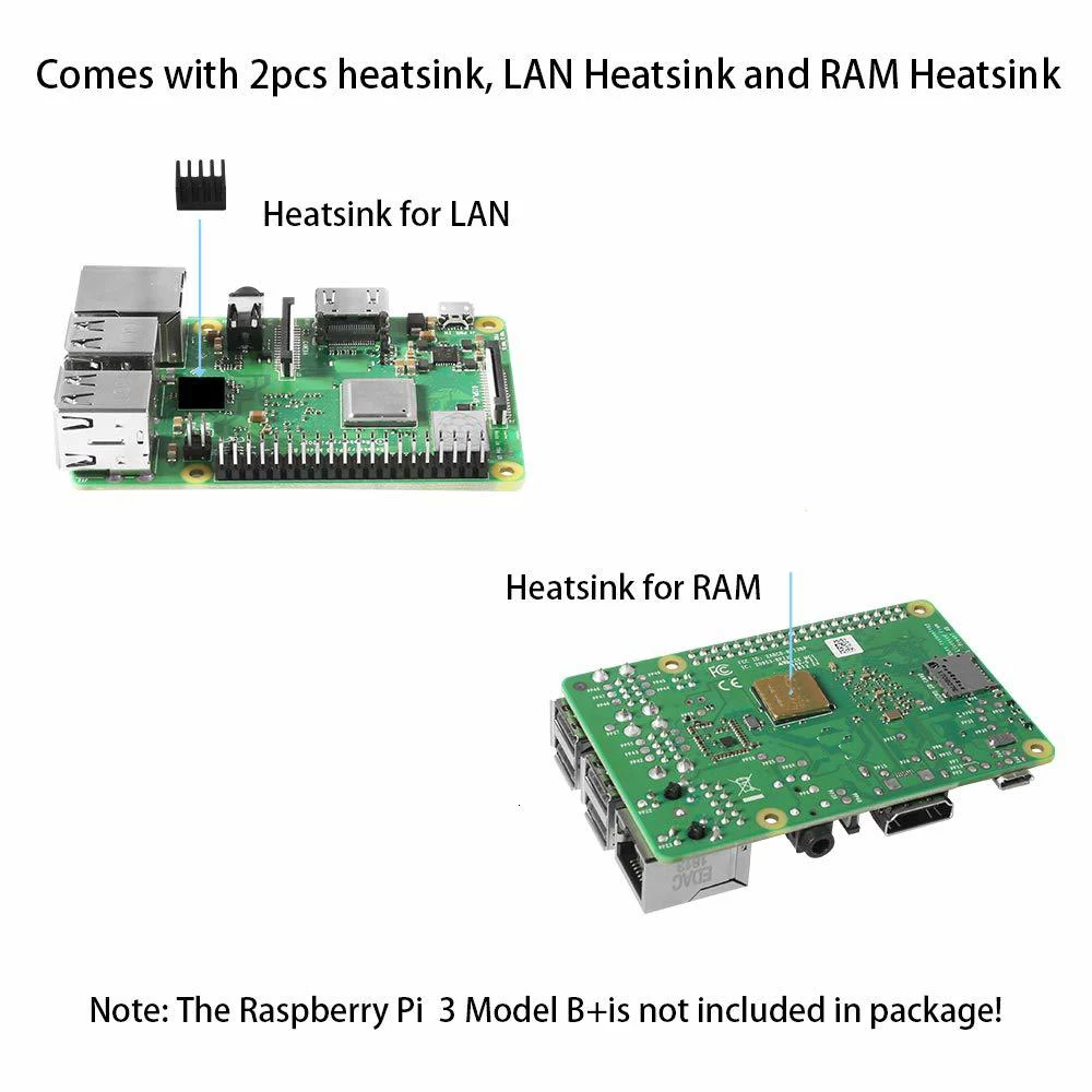 Raspberry Pi 4 Model B Dual Fan with Heat Sink Ultimate Double Cooling Fans Cooler Optional for Raspberry Pi 4B/3B+