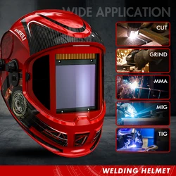 Auto Darkening Welding Helmet ANDELI MASK 180° View Large Screen Welder Mask 1/1/1/2 Optical True Color 4 Sensors