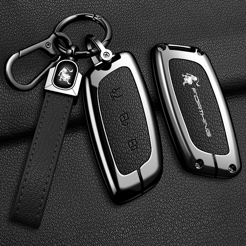 

Zinc Alloy Leather Car Key Case Holder Cover For Dongfeng Forthing Fengxing T5 EVO Car Shell Protector Keychain Accessories