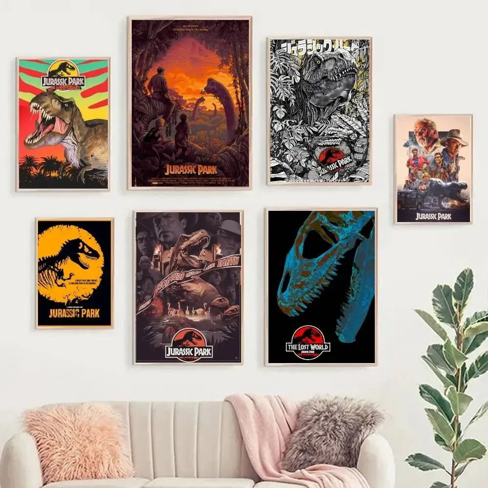 1 قطعة ديناصور قماش اللوحة الحديقة الجوراسية الفيلم المشارك ذاتية اللصق الفن ورق مقاوم للماء ملصق مقهى بار غرفة الجدار #2