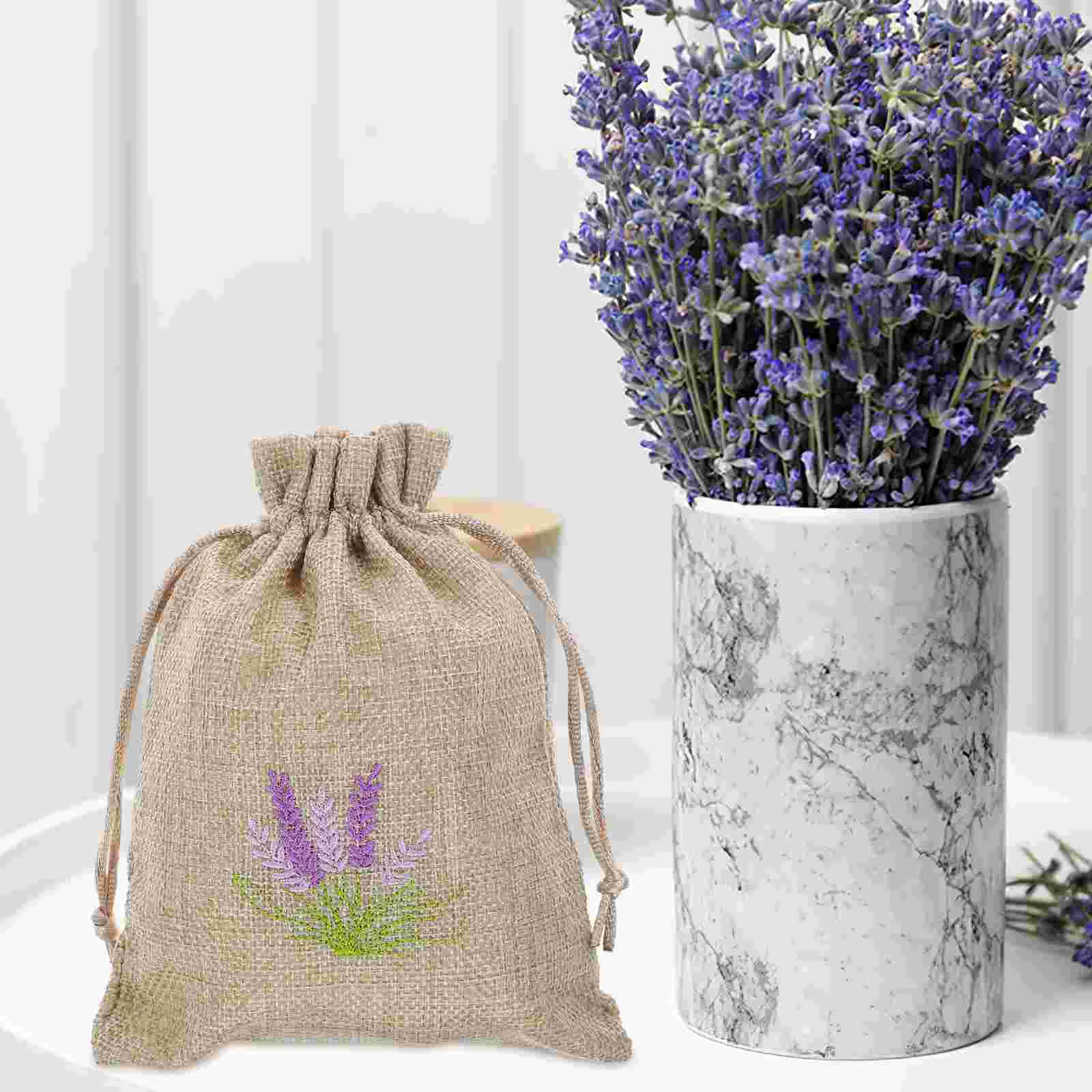 10 Pcs Lavender Bag Tiny Gift Bags Fragrance Sachets Wardrobe Empty Drawstring Linen