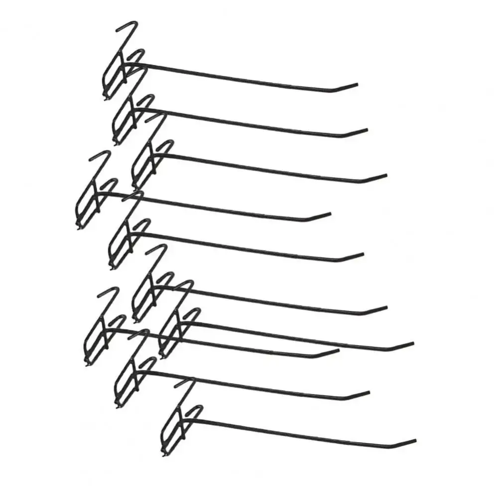 

10Pcs Stable Metal Mesh Panel Hangers Universal Wear-resistant Display Panel Shelf Hook Removable Reusable Storage Hook Door Key