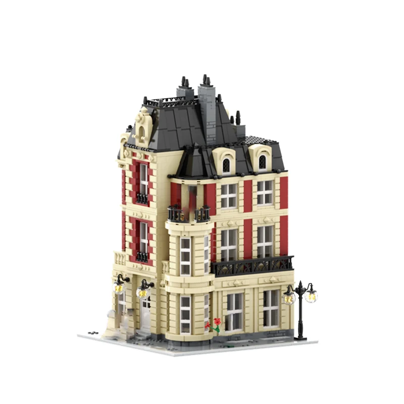 2747Famous City Street View Classic Architecture Modular French Mansion Building Block Assembly Model Toy Brick Children's Gifts