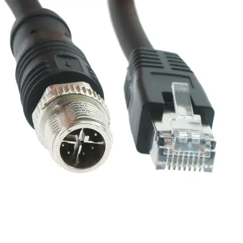 IP67 방수 RJ45 8핀 M12-X-8 항공 플러그 커넥터 – 산업용 카메라 및 센서용 이더넷 케이블