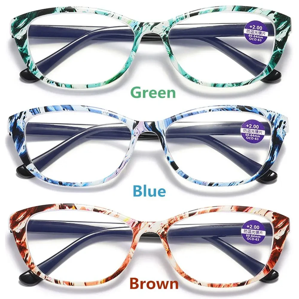 Damenbrille 2023, Trend, bedruckter Rahmen, Lesebrille, Herren, Augenschutz, Anti-Blaulicht, Presbyopie-Brille +1,0 ~ + 4,0 – Detail 2