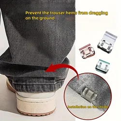 2/4/6/pcs invisible leg shortening clip, non-slip pants edge clip, used for anti-drag pants hem fixing device, seam-free hidden