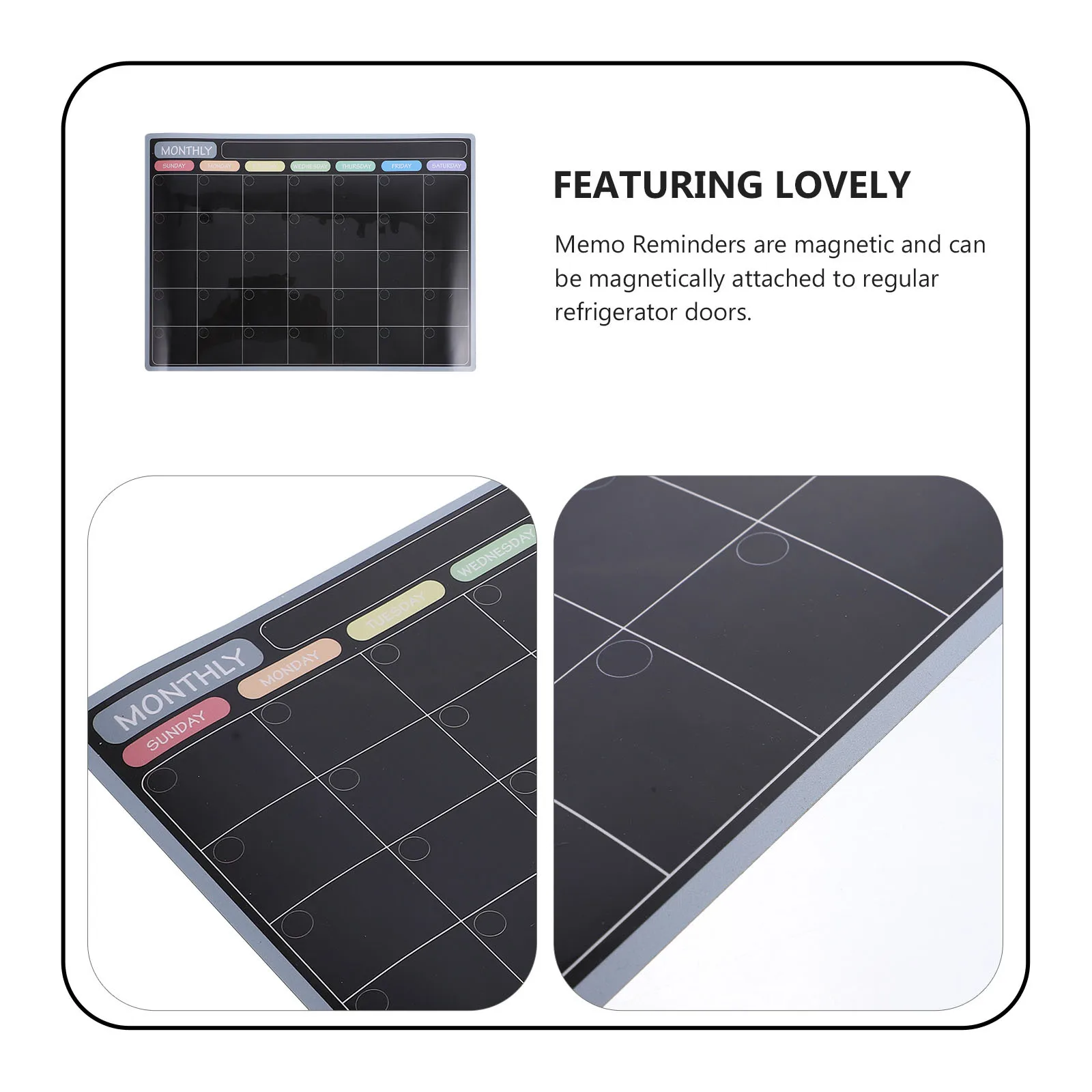 سبورة بيضاء مغناطيسية قابلة للمسح للثلاجة، مخطط شهري مع سطح كتابة أملس، أداة تنظيم المكتب المنزلي
