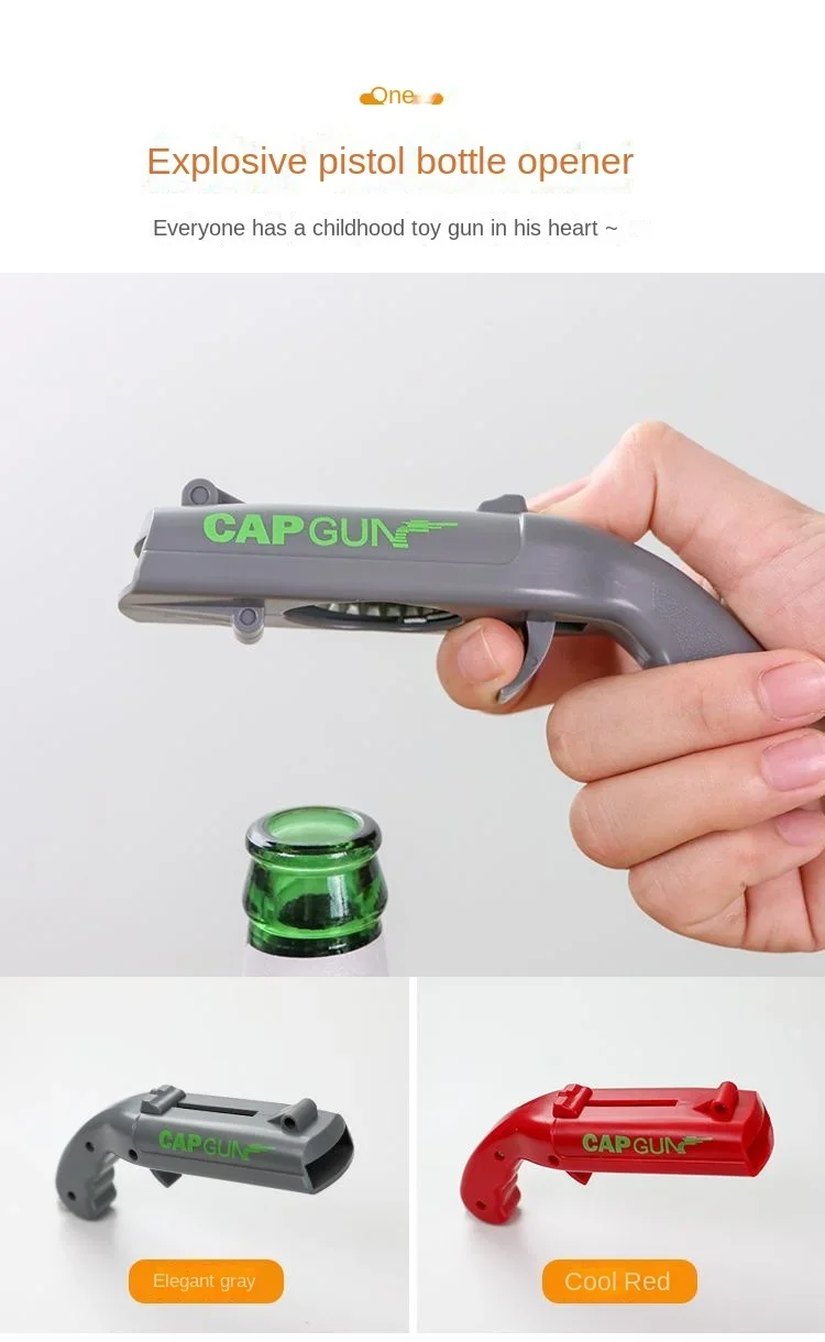 Tragbarer Kreativer Flaschenöffner in Pistolenform, Multifunktionales Gadget für Küche und Bar, Lustiges Geschenk – Detail 3