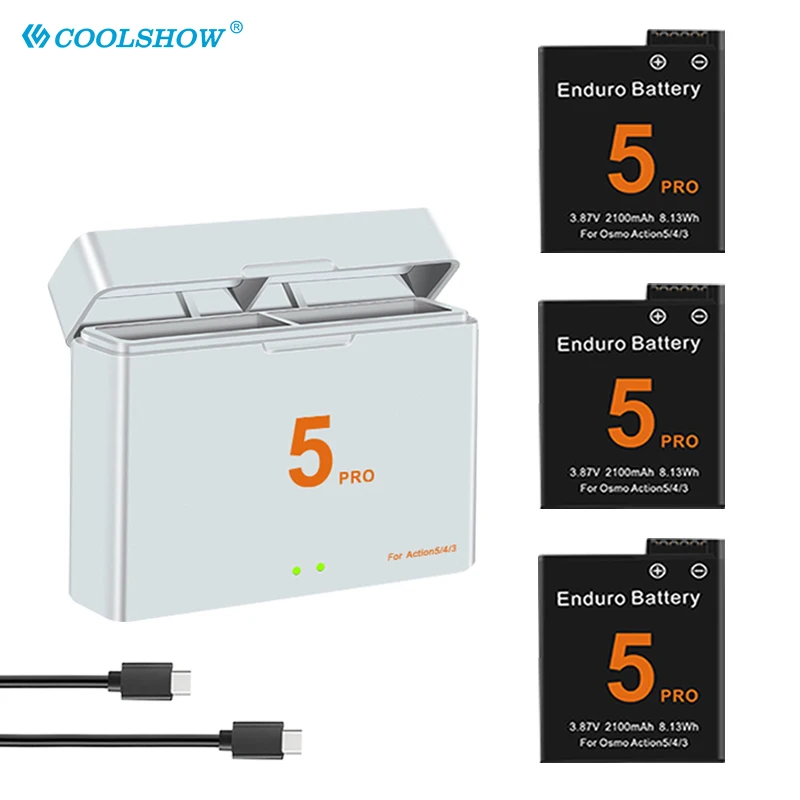 

Battery For DJI Osmo Action 6 5 4 3 pro 2100mah Battery Sports Camera Accessories For OSMO ACTION 5 ACTION 6 Batteries Charger