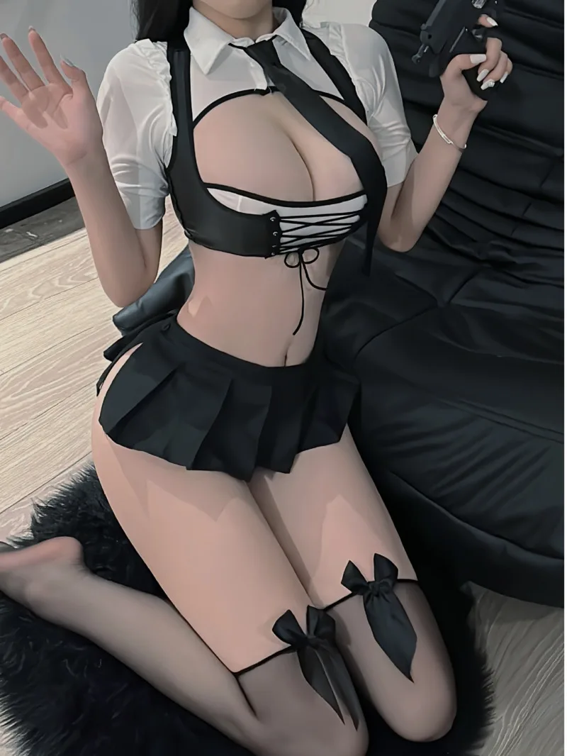 

Sexy Underwear Cosplay Sexy JK Uniform Female Mature Charm Elegant Gentle Secretary Maid Student Hot Temptation Skirt Set C3TO