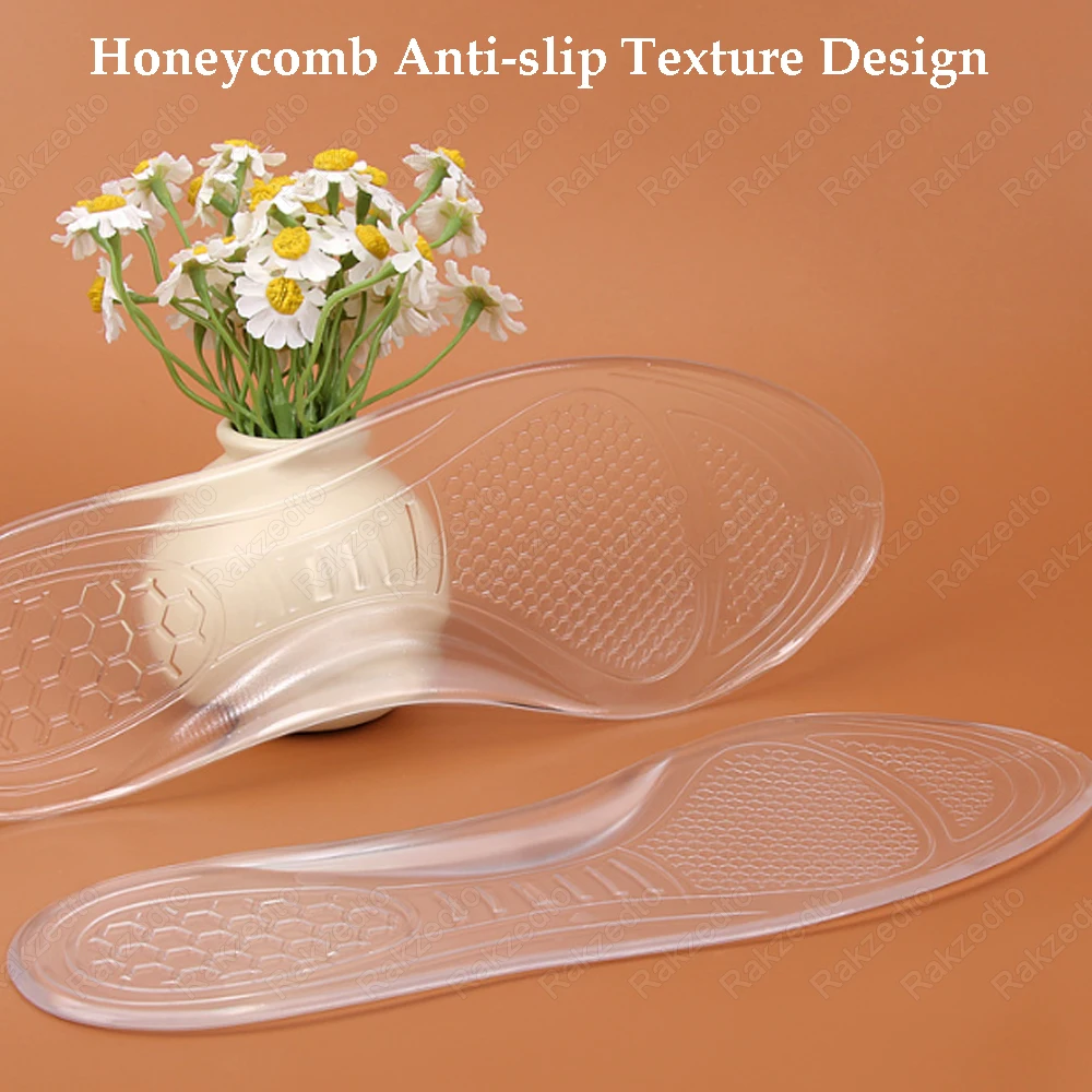 Silicone Orthopedic Shoe Pads for Flat Feet Arch Support Insoles for Shoes Man Woman Soft Gel Shock Absorbing Insoles for Boots