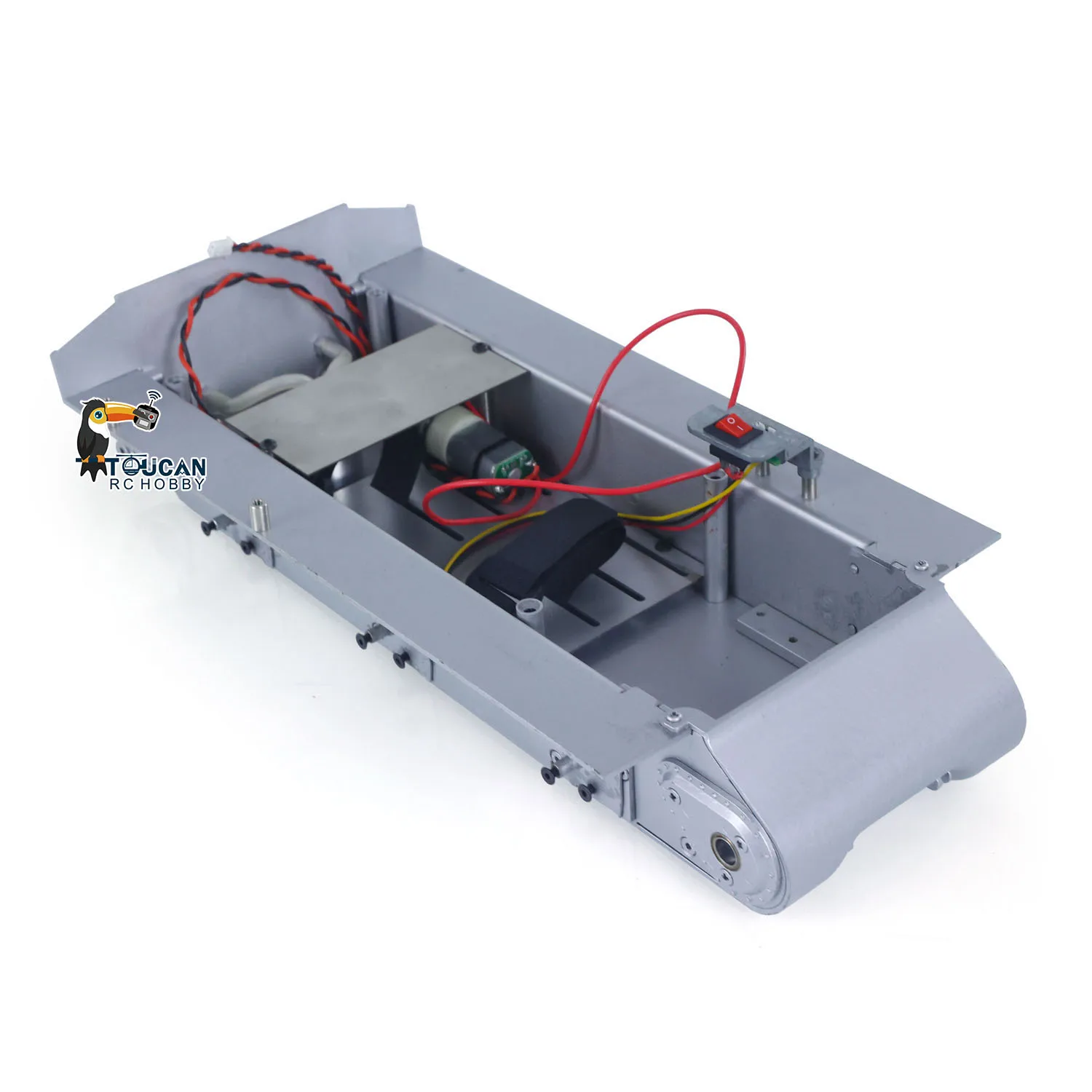 Châssis en métal avec unité de fumée en métal, pièce de commutation pour jouet Heng Long 1/16 RC Tank 3898 USA M4A3 modèle Sherman, voiture blindée, jouet pour adulte