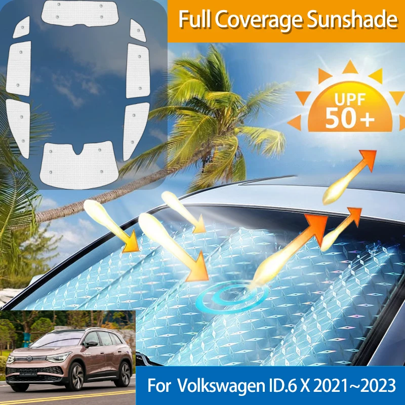 For Volkswagen ID.6 X VW ID6 X 2021 2022 2023 Car Full Sunshades Auto Accessories Anti-UV Protection Window Stickers Sun Visors