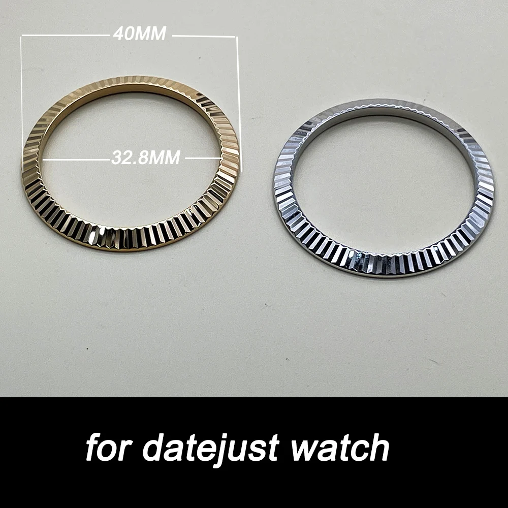 Watch Replacement Parts Silver Gold Watch Fluted Bezel 40mm Stainless Steel fit Rlx Datejust Case Dog Toothed Ring Bezel Pad