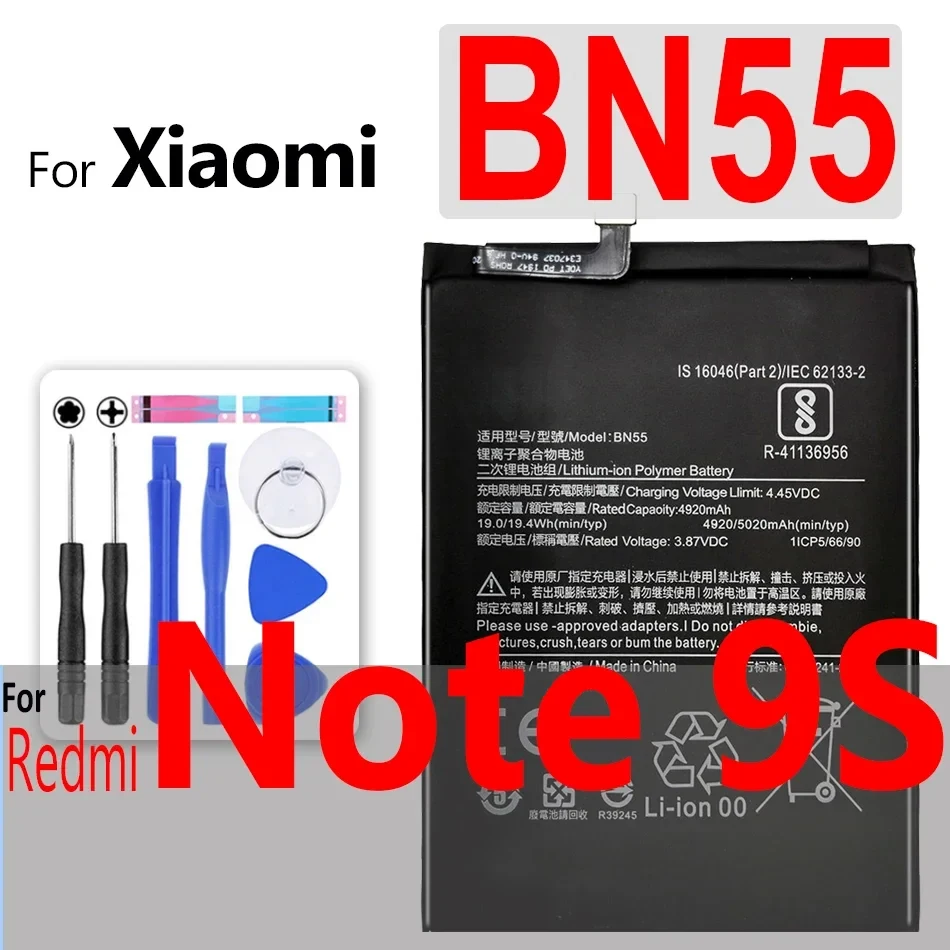 BN53 BN54 BN55 Battery For Xiaomi Redmi Note 9 Pro/5G 10X 4G 9S Phone Batteries