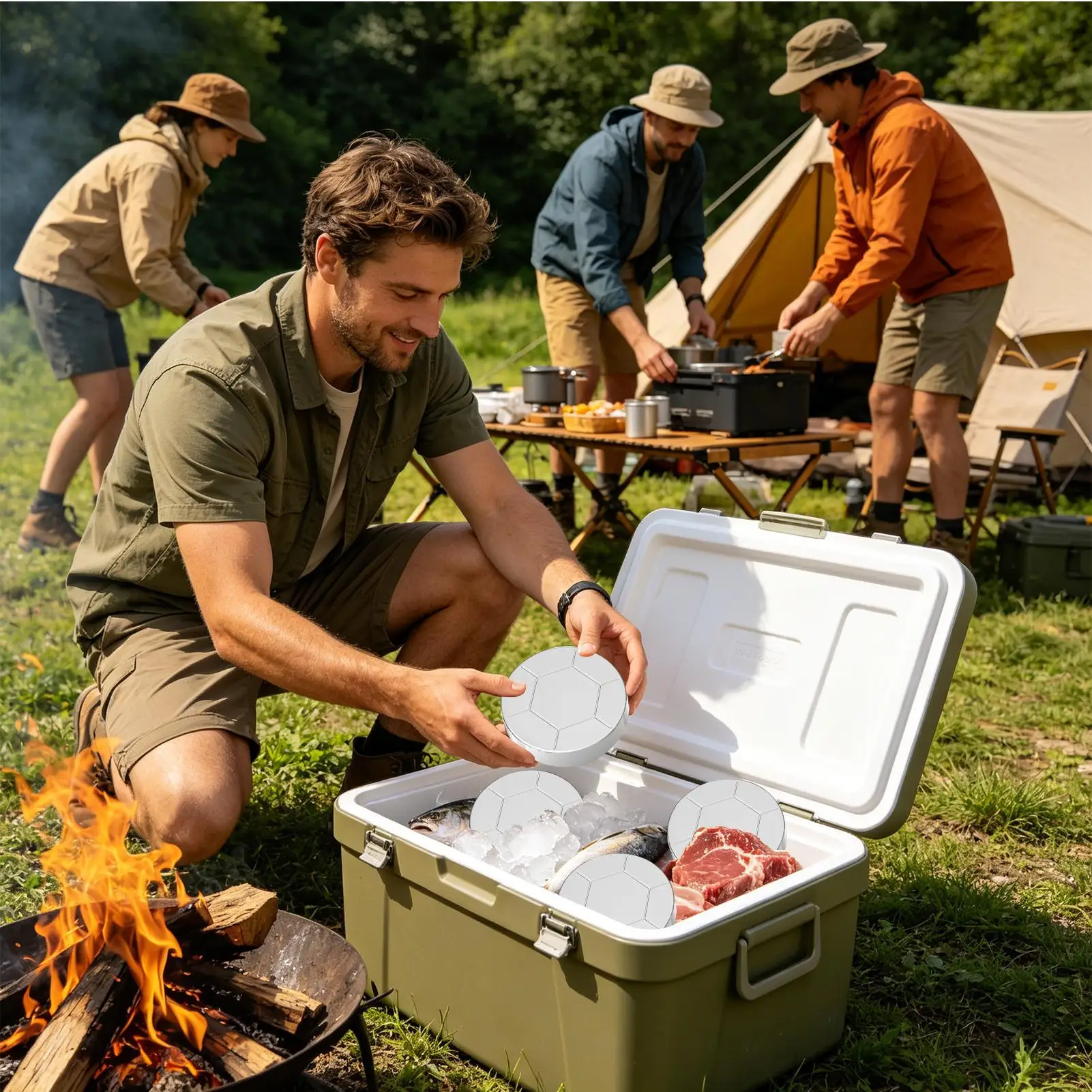 Ice Pack Stainless Steel Reusable Leak Proof Heavy Duty Ice Block Cooler Picnic Fishing Camping Gear Box Accessories view 2
