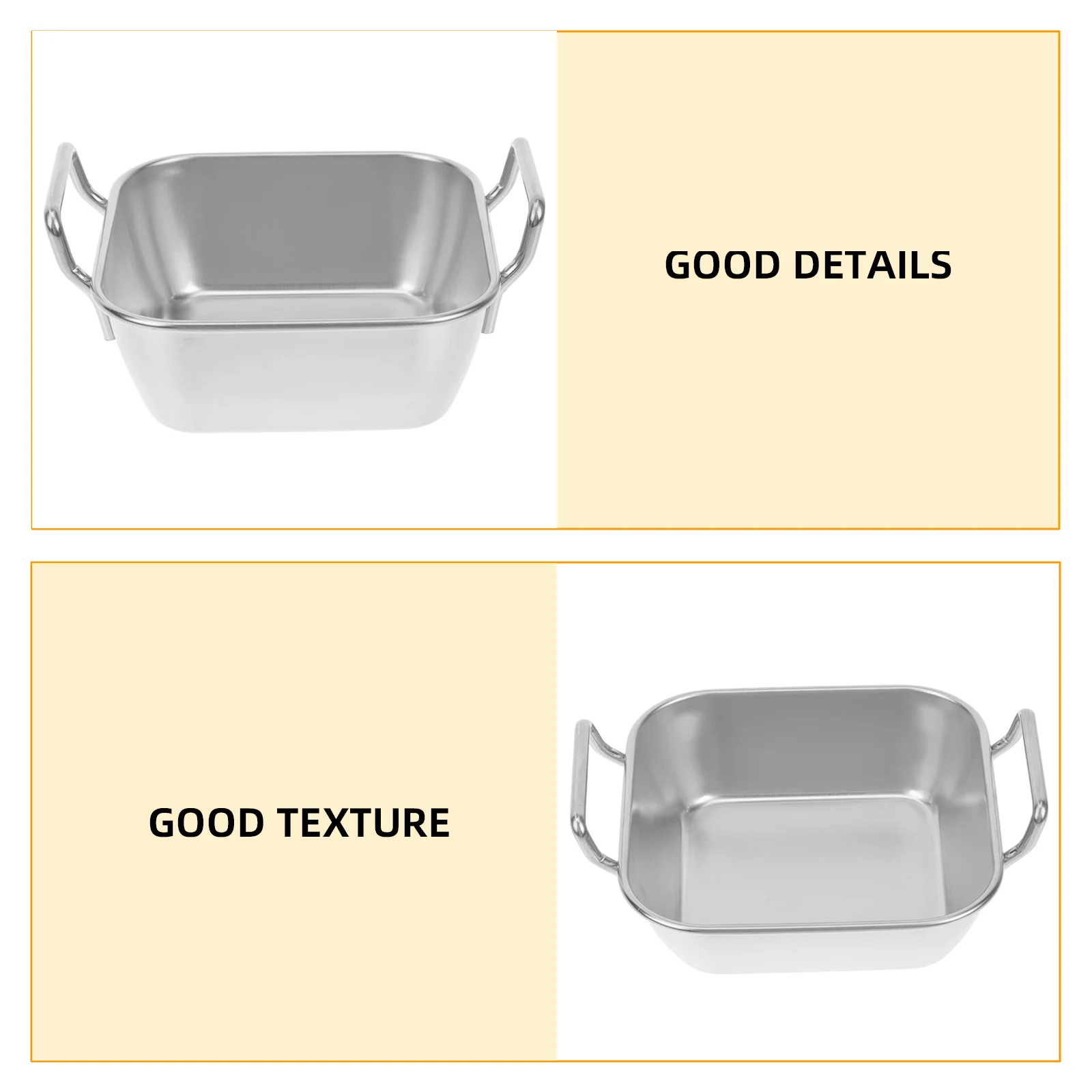

Snack Basket Food Trays Double Handled Plate Portable French Fries Fried Chicken Holder Thickened Rack Stainless Steel Easy