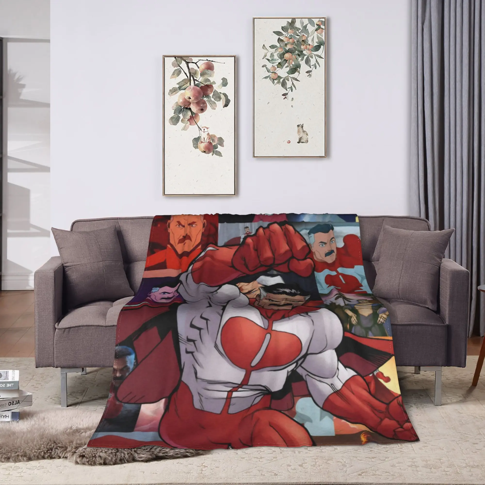 Invincible Omni Man Blanket  Warm Comfortable Plush Bedding Throws For Bedroom Travel Office Flannel Bedspread Bed Cover