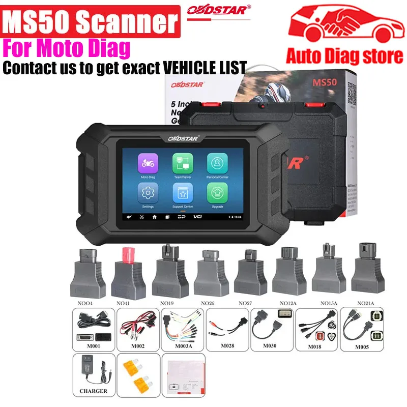 Motorcycle Diagnostic Tool OBDSTAR MS50 OBD2 Scanner MS50 Key Programming and ECU Remap Tool 1 Year Free Update Online MS70 MS80