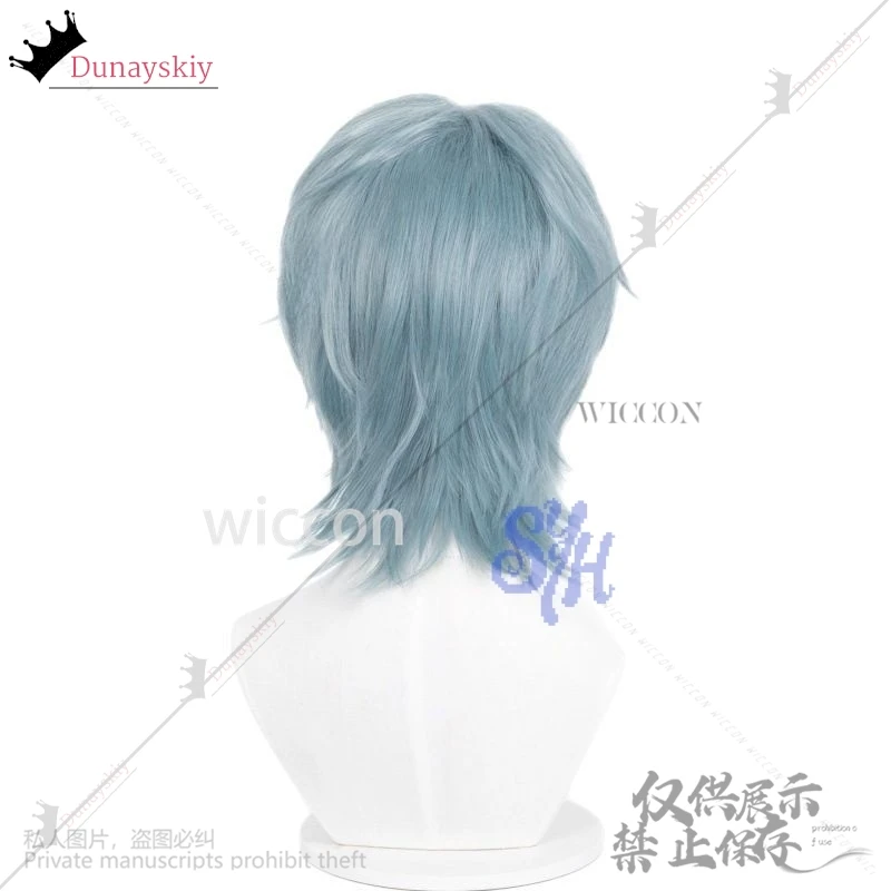 أنيمي فيلم شيطان ساجا بوي تأثيري سر الأرجواني الرمادي الباروكات الشباك إكسسوارات الشعر الاصطناعية قصيرة مستقيم الشعر هالوين كوس