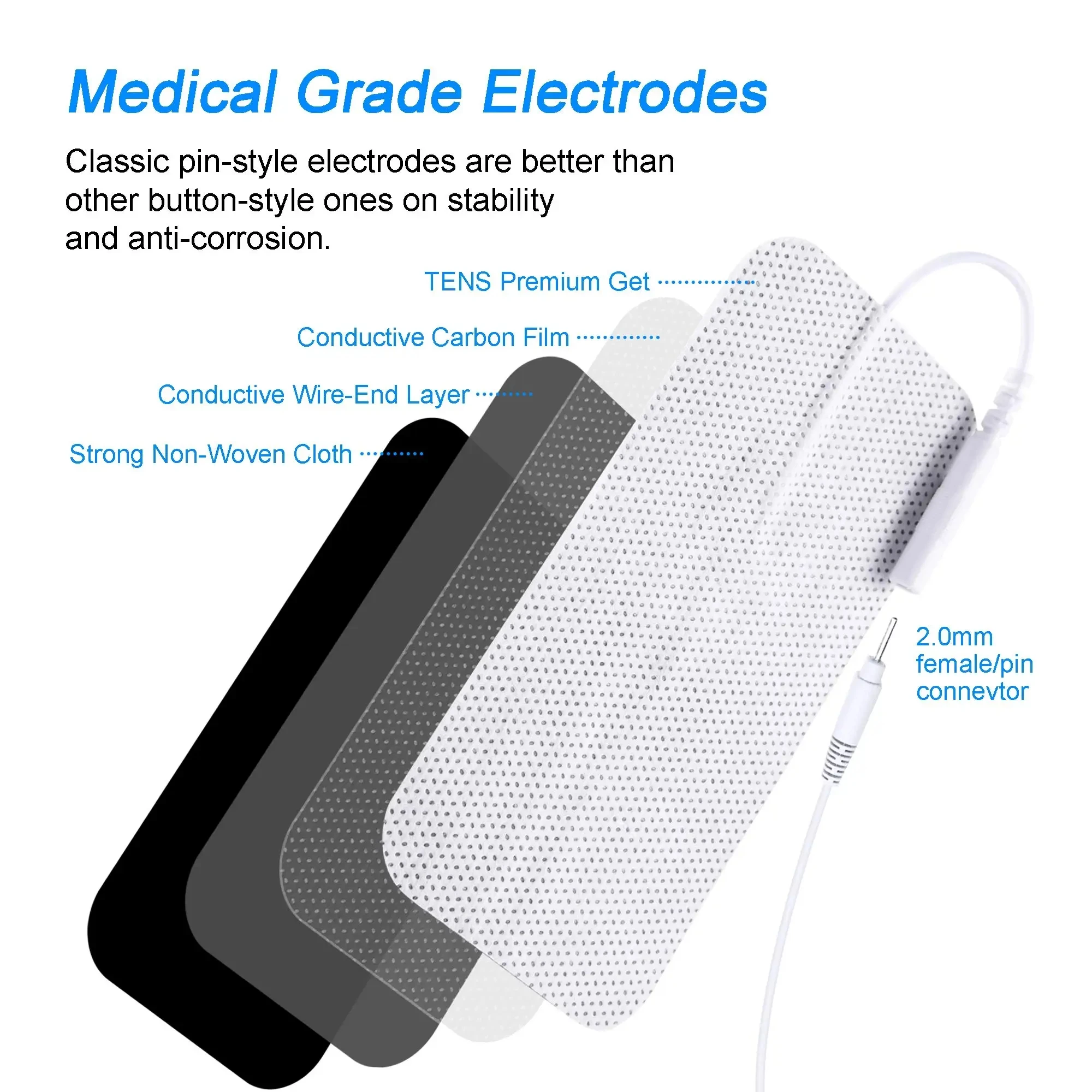 Elektrostimulation Elektrode Patch TENS Selbstklebende Pulse Gel Aufkleber EMS Muskel Stimulator Akupunktur Massagegerät Ersatz – Detail 1