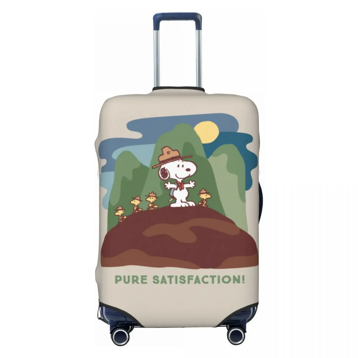 Custom Snoopy Woodstock Pure Satisfaction Luggage Cover Fashion Cartoon Dog Suitcase Protector Covers Suit For 18-32 inch