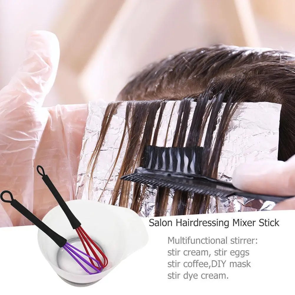 Hair Dye Cream Stirrer Mini Whisk Salon Barber Plastic Whisk Kitchen Baking Cooking Mixer Tool for Hair Dye Color Mixing