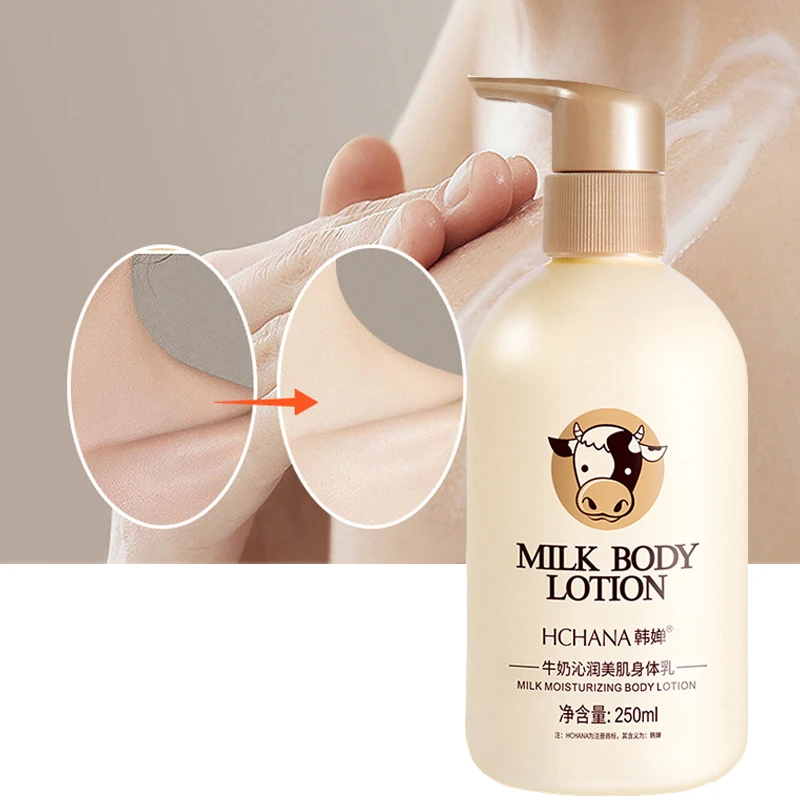 Milk Silky Body Lotion Nourishing Whitening Moisturizing Smoothing Firming Hand Foot Skin Care Body Cream for Dry Skin 250ML